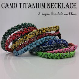 New brand Baseball Choker Camo Sports Titanium 3 Rope Braided Sport Camo necklace