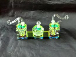 High quality double crystal pot Wholesale Glass Bongs Accessories, Glass Water Pipe Smoking, Free Shipping