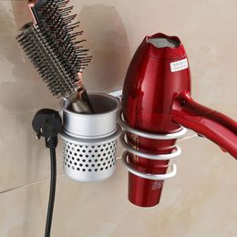 Wholesale-New Wall Mounted Hair Dryer Drier Comb Holder Rack Stand Set Storage Organizer New Excellent Quality Worldwide Store