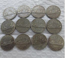 A set of (1953-1966) 12PCS Canada 1 dollar ELIZABETH II DEI GRATIA REGINA Copy coins Cheap Factory Price nice home Accessories Silver Coins