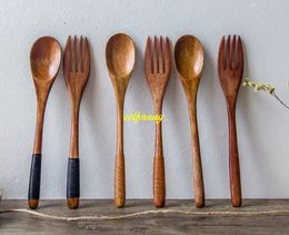 20pcs/lot Free shipping 18*3cm Wooden Spoon wood Fork Kitchen Cooking Utensil Soup Teaspoon Catering Tools