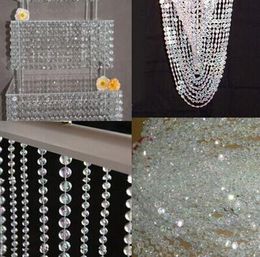 99FT/30M DIY Iridescent Garland Diamond Acrylic Crystal AB Beads Strand Shimmer Wedding Decoration