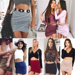 Sexy Night Club Dresses Party Women's Skirts Dress Ladies Clothing Garment Hip Package Short Skirt Tall Waist Slim Dress