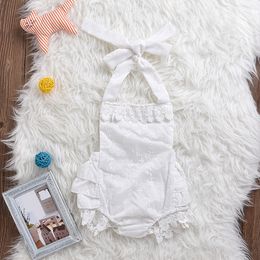 New Summer Baby Girls Clothes Sleeveless Rompers White Lace Romper Jumpsuit Solid Toddler Clothes Outfit Sunsuit Girls Clothing Baby Onesie