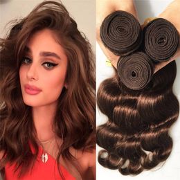 Malaysian Human Hair Bundles Deals 8A Grade Malaysian Body Wave Hair Dark Brown Colour 4 Malaysian Human Hair Weaves Chocolate Brown