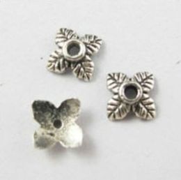 1000Pcs Tibetan Silver Tone Small Flower Beads Caps For Jewellery Making 6x2mm