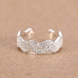 100% 925 European Jewellery wave Silver Rings Brand Fashion Finger Rings High Quality Open women ring Antiallergic 1.53g