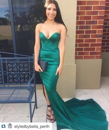 Green Burgundy Mermaid Celebrity Dresses Side Split Evening Dresses Long Party Gowns Sweetheart Oscar Red Carpet Dress Prom Dress Customise