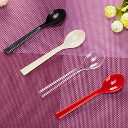 Candy Color Soup Spoons Restaurant Outdoor Disposable Spoons Economical Plastic Spoon for Party Wedding BBQ