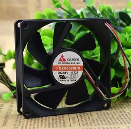 YSTECH 8cm 80*80*20 24V 0.12A FD248020HS 3 line oil shaft cooling fan