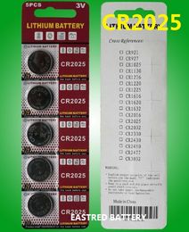 Super CR2025 3v lithium button cell battery 5pcs per blister card