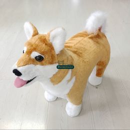 Dorimytrader pop emulated animal Shiba Inu plush toy stuffed realistic dog can ride on the back kids gift decoration 50cm DY61802