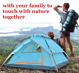 2016 Automatic Tent Opening Hydraulic Automatic Tent Camping Shelters Waterproof Sunny Double-deck Protective Outdoors Tents for 3-4 Person