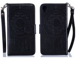 Flip cover para sony xperia x xp performance case de couro de luxo dreamcatcher pavão para sony xperia x desempenho xp case capa