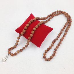 ST0289 Trendy Designer Rudraksha Knotted Necklace Popular Women `s Yoga Necklaces Hamsa Charms Jewelry Free Shipping