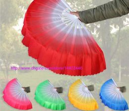 50pcs Cinese Dance Belly Dance Fan Kung Fu Tai Chi Practise Chinese Indian Performance Big Silk Veil Fan Wedding Party Gift free ship