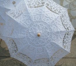 Hot Selling New Bridal Embroidered Lace Parasol Handmade Craft Flower Embroidery Umbrella Wedding Party Decoration Umbrella 9 Colours