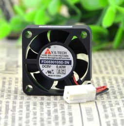 Original Y.S.TECH FD0530105B-2N 3CM 30*30*10 5V 0.40Wdual ball 2 Wire Fan