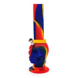 Hot selling Popular FDA Silicone Bong 265MM Tall Rubber Bong Skull Ghost Water pipe Smoking Water Pipe
