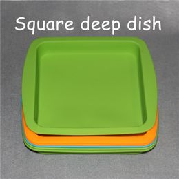 2pcs 88inch deep dish square pan friendly non stick silicone containers concentrate oil rigs silicone trays silicone deep trays water pipes