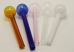 Healthy_Cigarette Y044 Smoking Pipes Oil Burner About 20cm Length 50mm OD Big Bowl 6 Colours Glass Pipe Big Airflow