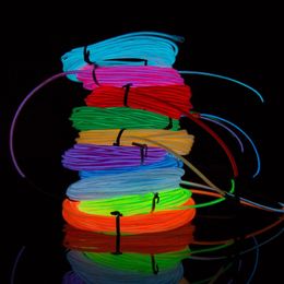 LED Strips 2/3/5 Metres Flexible Neon Light Glow EL Wire Rope Tube Car Dance Party Costume