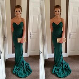 Simple Elegant Evening Dressess Long Formal Evening Gown Prom Dresses Evening Wear Ruched Sweetheart Sleeveelss Formal Wear Sweep Train