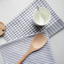 Hot sales Grey striped classic cotton napkin home kitchen fabric cloth napkin
