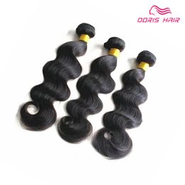 Doris malaysian human hair bundles natural Colour 3pcs/lot best quality 100 raw human hair body wave hair weft weaving FREE SHIPPING