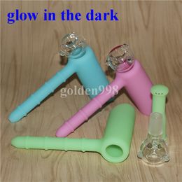 Glow in the dark silicone hammer bubblers bong silicone percolator bubbler bongs tobacco pipe bongs showerhead perc matrix bubblers DHL