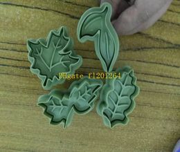 200sets/lot New DIY Fun Lovely Tree Leaf style Fondant Baking Cake Cookie Cutter Mold Mould