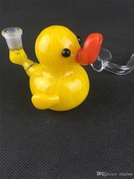 Glass hookah small yellow duck bong smoking pipe, factory direct price concessions