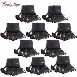 Classic Black 10 Sets 32pcs Makeup Brushes Foundation Powder Pinceaux Maquillage Cosmetics + Pouch Bag Professional Tools Set