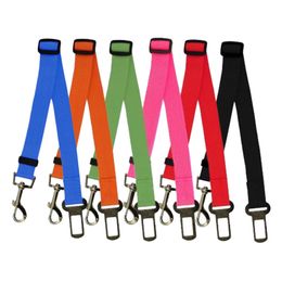 Wholesale- 6 Colours Cat Dog Car Safety Seat Belt Harness Adjustable Pet Puppy Pup Hound Vehicle Seatbelt Lead Leash for Dogs Drop Shipping