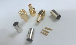 1000pcs x brass SMA Male Plug Straight Crimp for RG58 LMR195 adapter connector