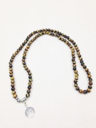 ST0260 2015 Top Desige Necklaces Tree of Life Charms Tiger Eye Necklace Big Chunky Necklaces Wholesale