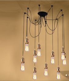 Creative clothing Tiannvsanhua iron Pendant Lamps the restaurant hall chandelier lighting simple golden head E27