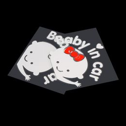 Adesivi per auto in cartone animato 3D Stile riflettente in vinile Baby in Car Warming Car Sticker Baby on Board sul parabrezza posteriore