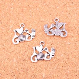 57pcs Antique Silver Plated I love golf Charms Pendants for European Bracelet Jewelry Making DIY Handmade 17*22mm