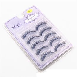 Black&Blue False Eyelashes Colourful Lashes 5 Pairs Thick Extension Party Makeup Soft Crisscross Fake Beauty with Package Box 14