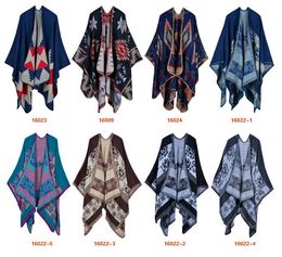 5PCS autumn winter scarf grid woman travel shawls wool spinning ladies National intensification cloak cape christmas party cappa drop ship