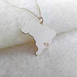 30PCS- South America Country Map Brazil Necklace Charm Brazilian Brasil Pride I Heart Love Sao Paulo City Necklaces for Souvenir Gift