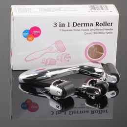 3in1 0.5/1.0/1.5mm Titanium Derma Roller Micro Needle Therapy Skin Care Recovery