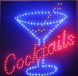 Cocktails LED Animated Open Large Sign Store Drink Pub Martini Neon Business Shop Bar Light On/Off Switch