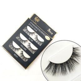 3 pairs Fake Eyelashes SD60 box Sexy 100% Handmade 3D Beauty Thick Long Eye Lashes Eyelash