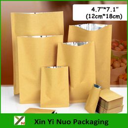 200pcs/lot 4.7"*7.1" inch (12cm*18cm)*280micron High Quality Kraft Paper Flat Retail Packaging Bag Custom Printed