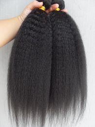 brazilian kinky straight hair weft hair extensions unprocessed curly natural black color human extensions can be dyed