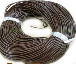 50m coffee Genuine Leather Cord Thread Fit Bracelet Necklace DIY Jewelry Making 3.mm0