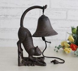Welcome To The Listed Numbers Wrought Iron Cat Bells Rustic Brown Antique Retro Dinner Bell Home Garden Patio Yard Wall Door Bell Decoration