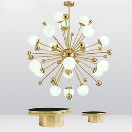 Modern Gold Spark Glass Chandelier Hanging Pendant Lamp Ceiling Light Fixture For Dinning Room Home Decoration PA0059